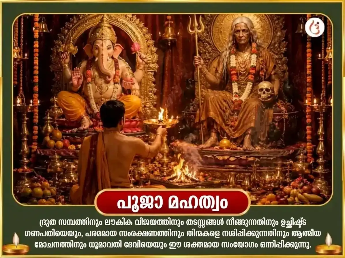 സർവ്വ പിതൃ അമാവാസി വിശേഷ് സൗഭാഗ്യ ധൂമാവതി സൗഭാഗ്യ പ്രാപ്തി കർമ്മ ശുദ്ധി ബീജ മന്ത്ര ജപം & ഉച്ഛിഷ്ട ഗണപതി ഘൃത സ്നേഹൻ ഏവം മധുരസ് അഭിഷേക് puja gallery 6