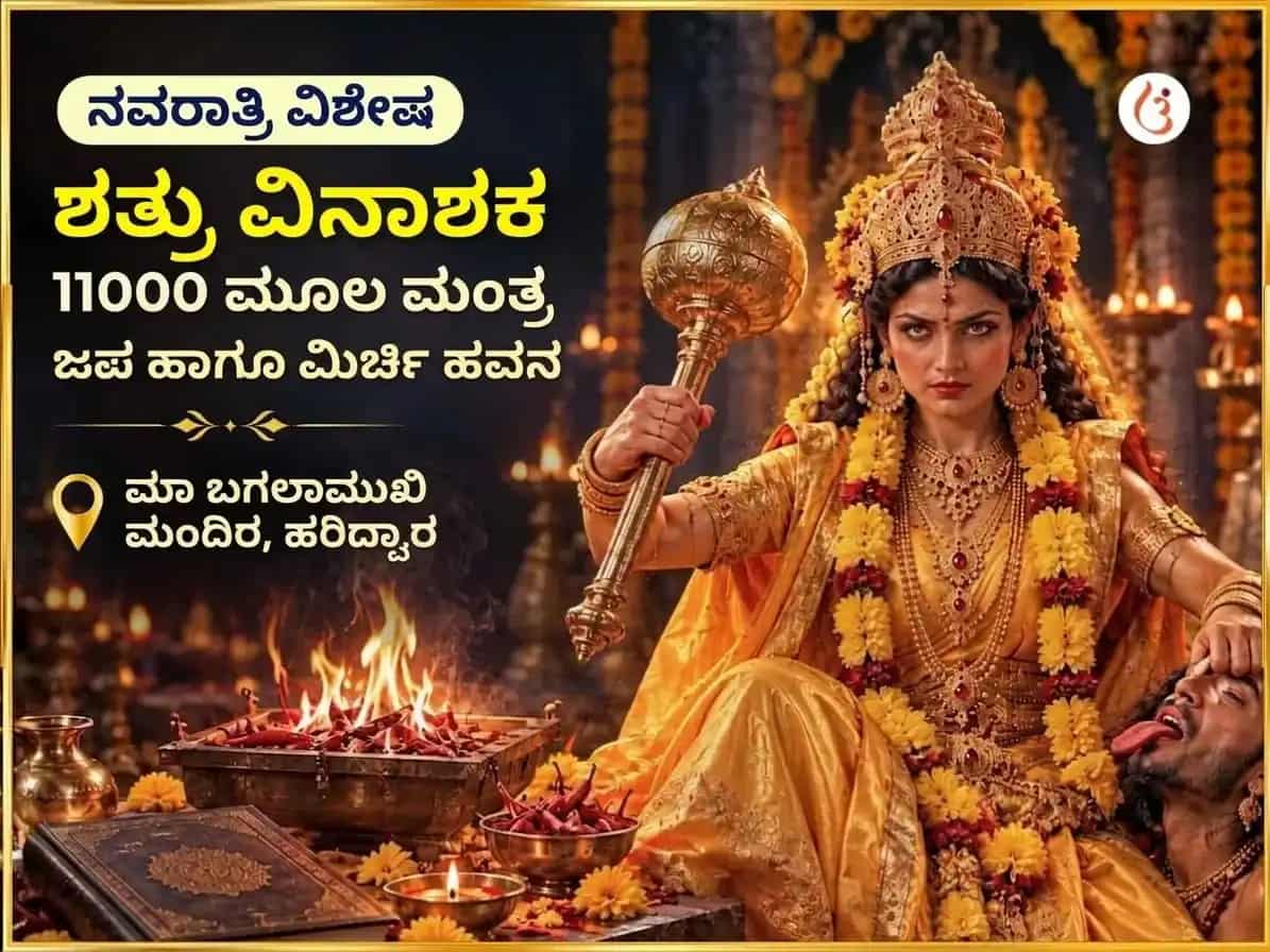 ನವರಾತ್ರಿ ವಿಶೇಷ ಶತ್ರುವಿನಾಶಕ 11000 ಮೂಲ ಮಂತ್ರ ಜಪ ಮಹಾಪೂಜೆ ಮತ್ತು ಮಿರ್ಚಿ ಹವನ puja image 1