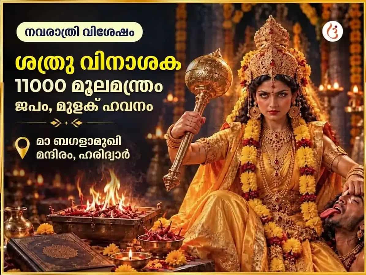 നവരാത്രി വിശേഷ് ശത്രുവിനാശക് 11000 മൂലമന്ത്ര ജപ മഹാപൂജ & മിർച്ചി ഹവൻ puja image 1