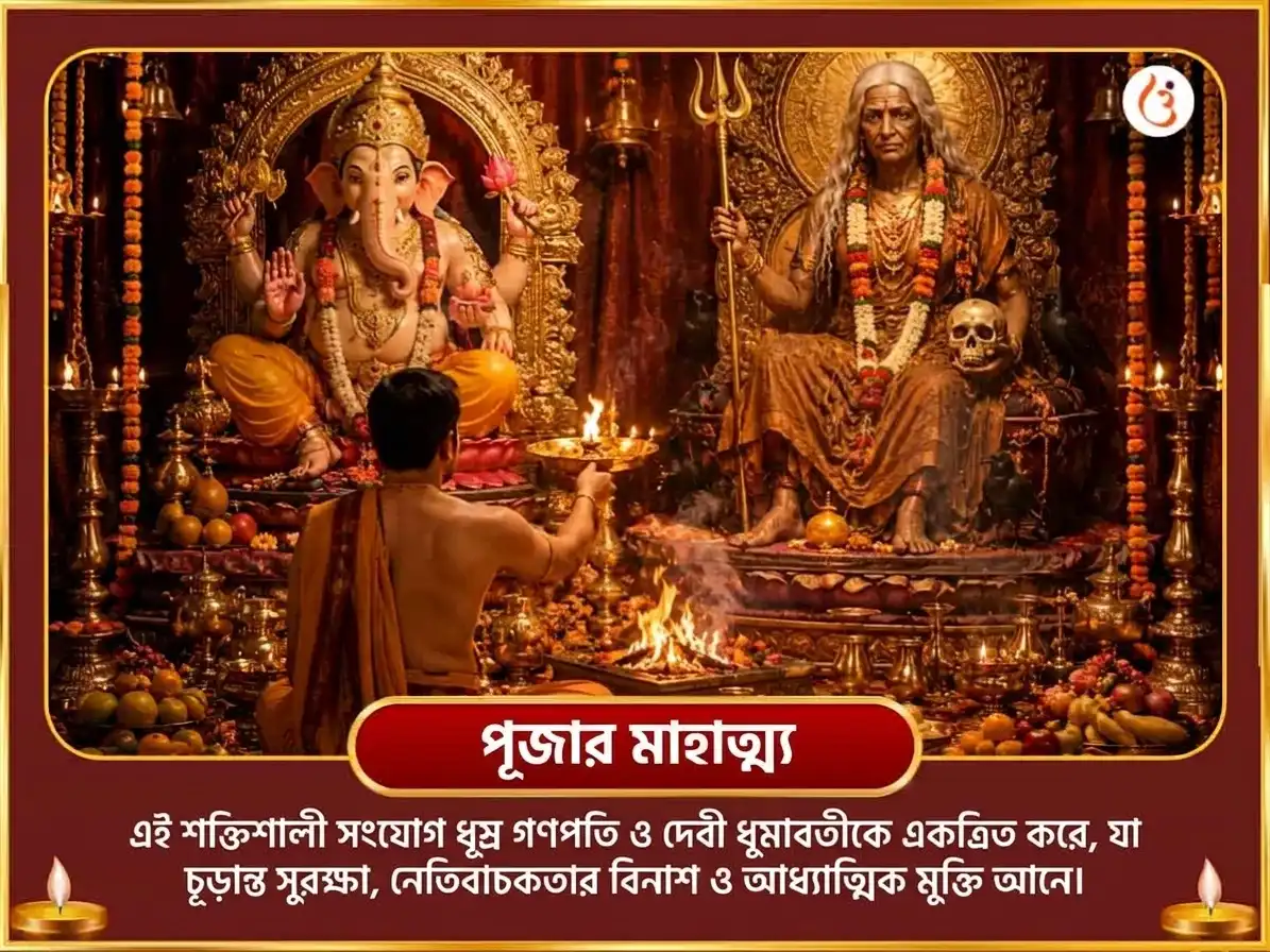 নবরাত্রি সপ্তমী বিশেষ কেতু জাগরণ ধূমাবতী অশ্বগন্ধা হবন এবং ধূম্র গণপতি অসিত জম্বু ফলম (কালো জাম) অর্পণ puja gallery 5