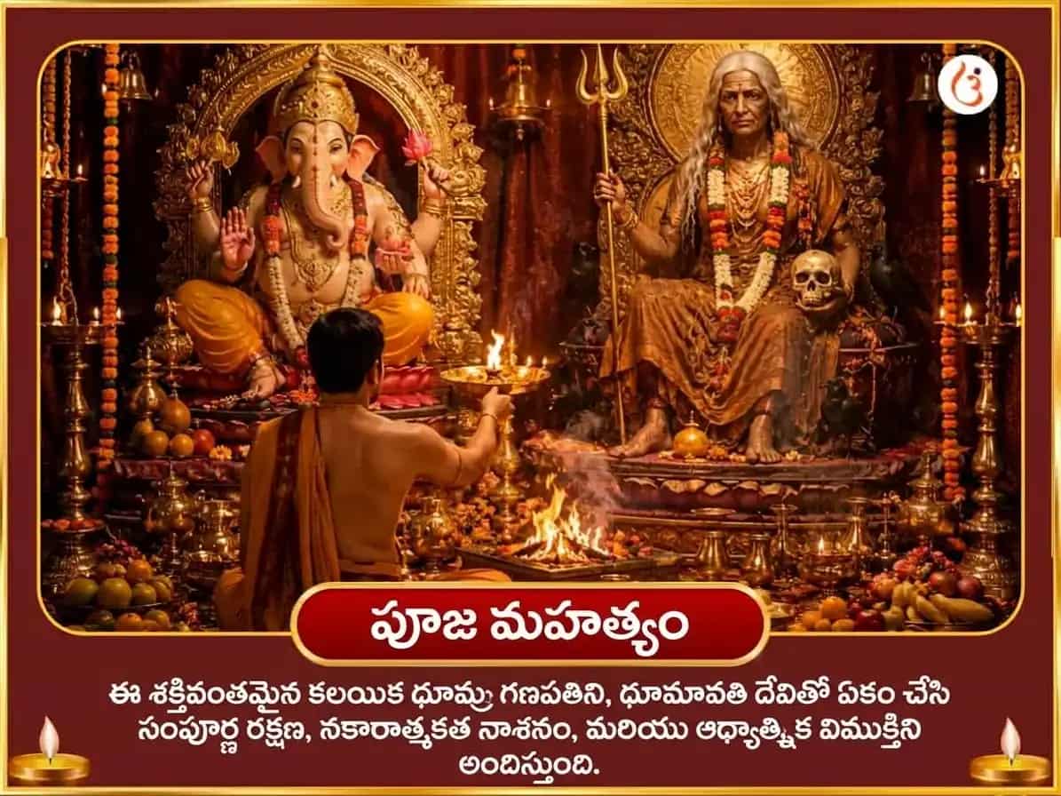నవరాత్రి సప్తమి ప్రత్యేక కేతు యాక్టివేషన్ ధూమావతి అశ్వగంధ హవనం & ధూమ్ర గణపతి అసిత్ జంబు ఫలం (కాల జామూన్) అర్పణ puja gallery 5