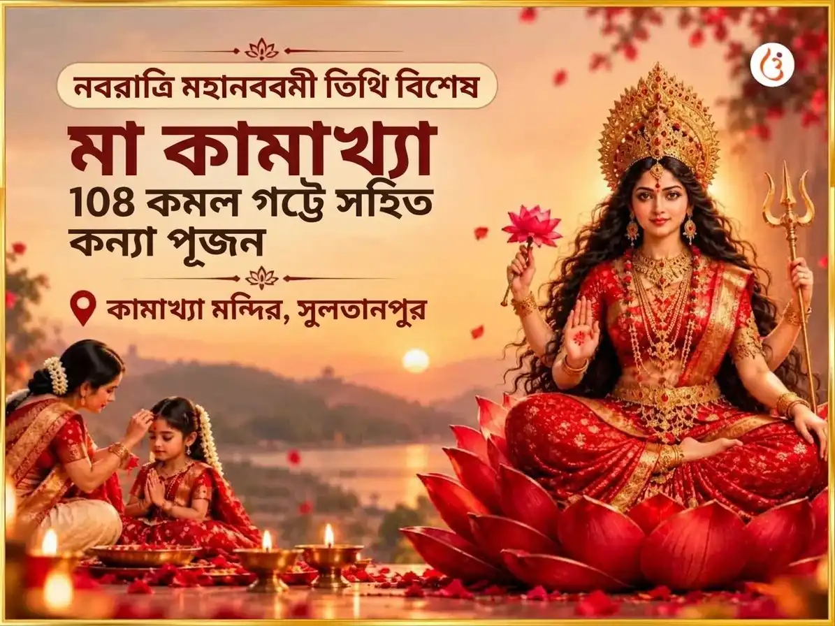 নবরাত্রি মহানবমী তিথি বিশেষ 108 কমলগট্টা সহিত কন্যা পূজন puja image 1