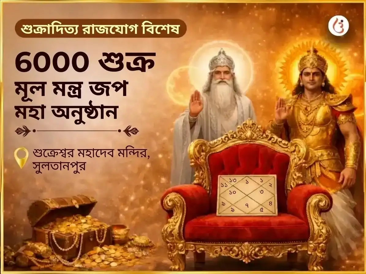 শুক্রাদিত্য রাজযোগ বিশেষ 6000 শুক্র মূল মন্ত্র জপ মহা অনুষ্ঠান puja image 1
