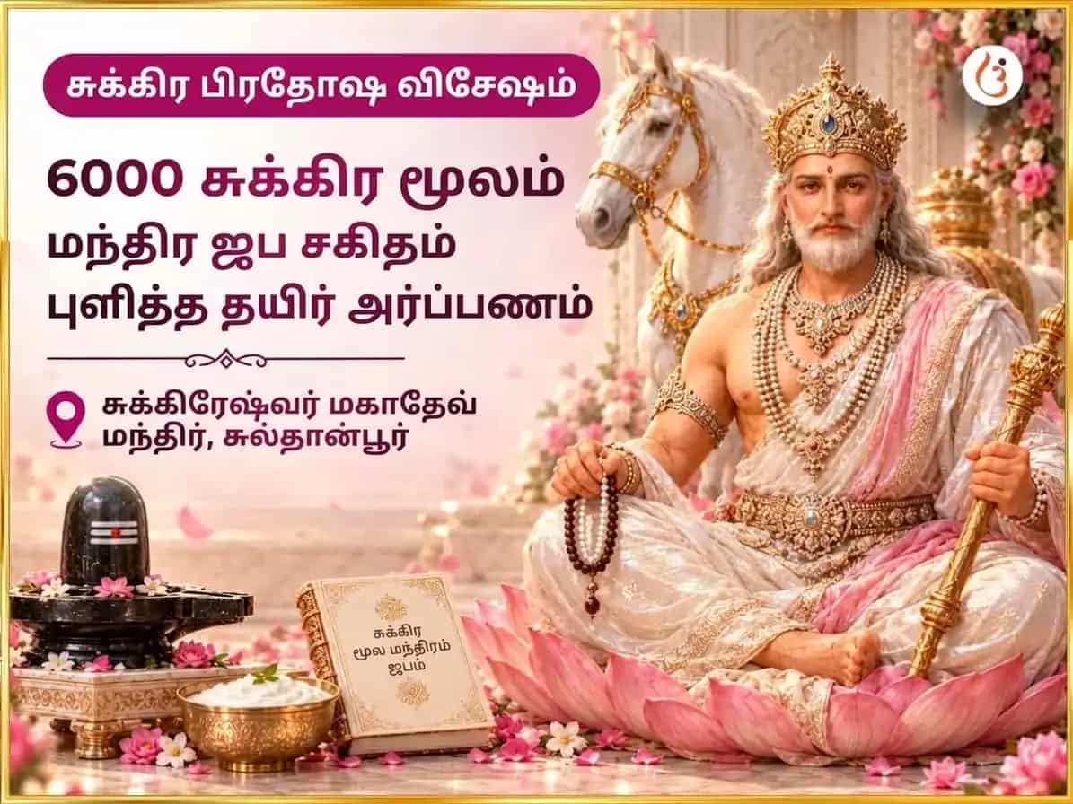 சுக்கிர பிரதோஷ விசேஷம் 6000 சுக்கிர மூல மந்திர ஜபம் & புளித்த தயிர் அபிஷேகம் puja image 1