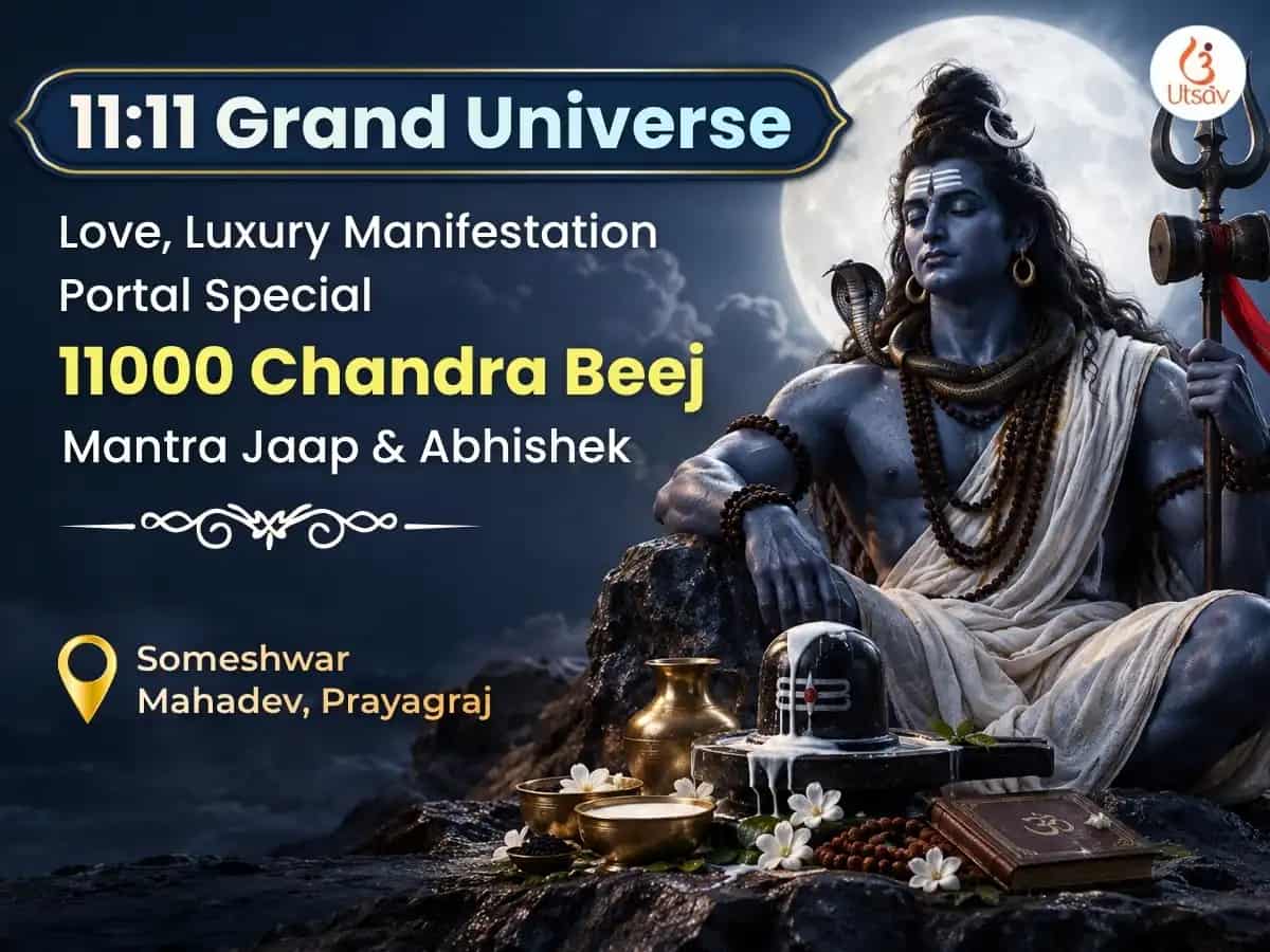 11:11 Grand Universe Love, Luxury Manifestation Portal Special 11000 Chandra Beej Mantra Jaap & Abhishek  puja image 1