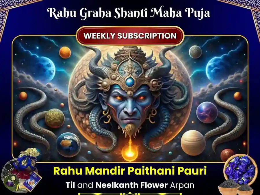 Rahu Paithani Mandir Uttarakhand Weekly Til & Aparajita Pushpa Daan image