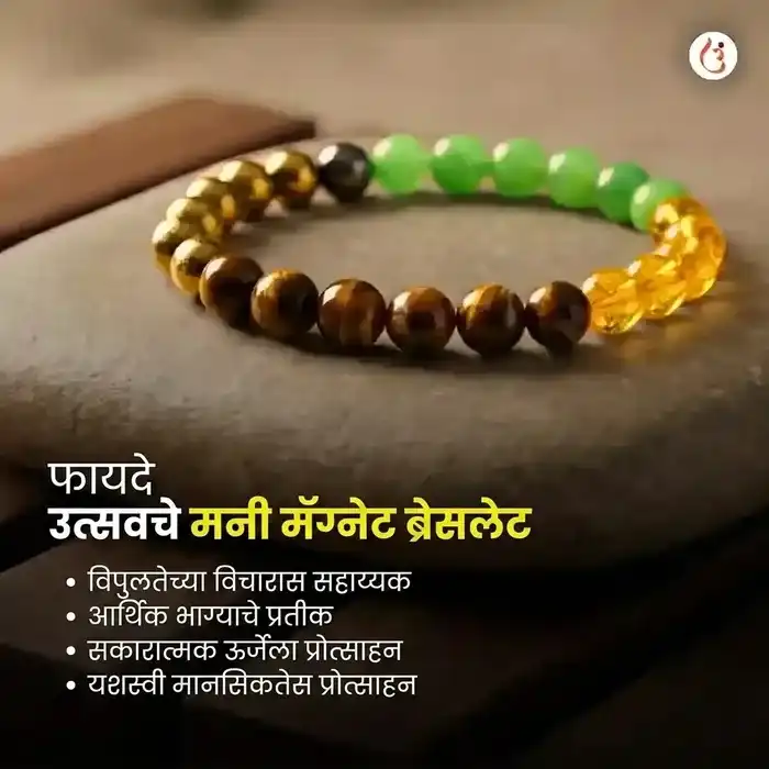 सिद्ध मनी मॅग्नेट ब्रेसलेट (टायगर आय + पायराइट + ग्रीन अव्हेन्चुरिन + सिट्रिन मणी) - image 14