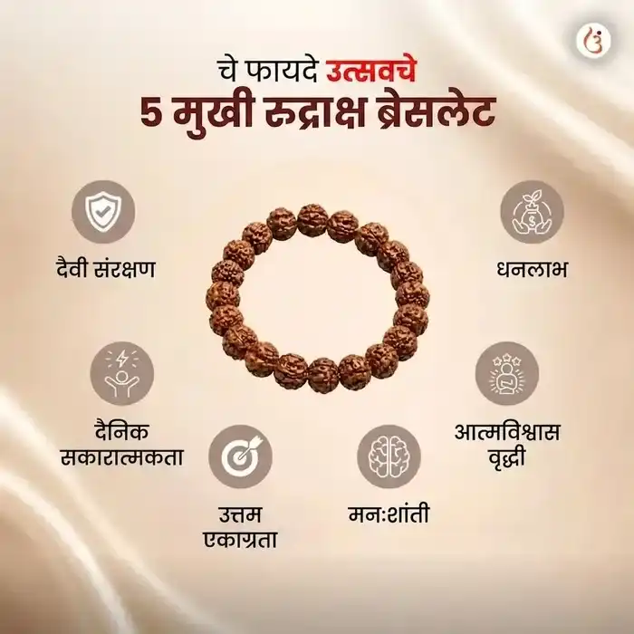 सिद्ध ५ मुखी रुद्राक्ष ब्रेसलेट (मूळ नेपाळी रुद्राक्ष मणी) - image 4
