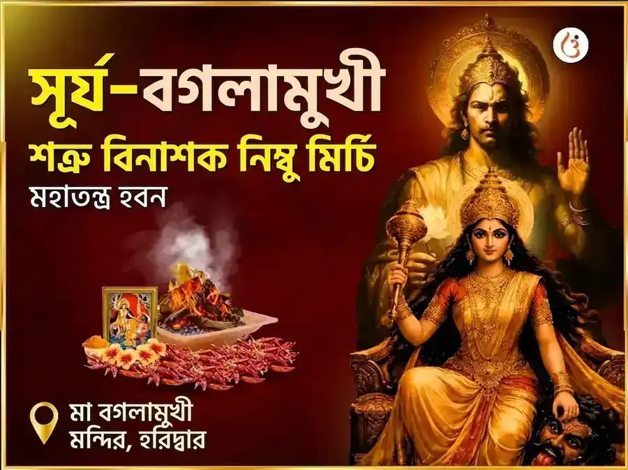 সূর্য-মা বগলামুখী বিশেষ শত্রু বিনাশক নিম্বু মির্চি মহাতন্ত্র हवन puja image 1